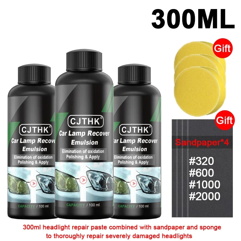Revitalize Your Car's Headlights with Our Ultimate Headlight Restoration Polishing Kit - Scratch Remover & Cleaning Paste for Crystal Clear Visibility