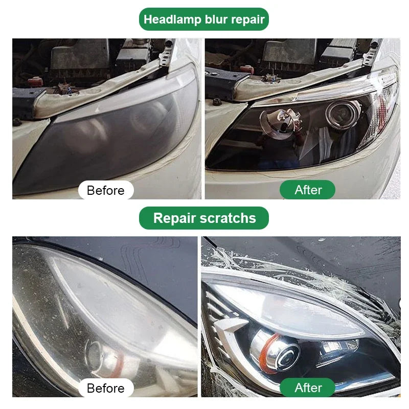 Revitalize Your Car's Headlights with Our Ultimate Headlight Restoration Polishing Kit - Scratch Remover & Cleaning Paste for Crystal Clear Visibility